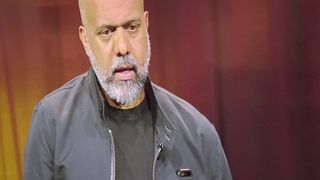 Humane founder Imran Chaudri keeps a prototype wearable computer in his jacket pocket.